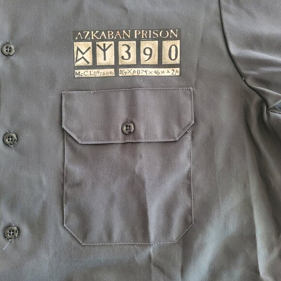 Harry Potter Sirius Black Azkaban Prison Shirt – Men's Large Cosplay Button-Up - Picture 4 of 14
